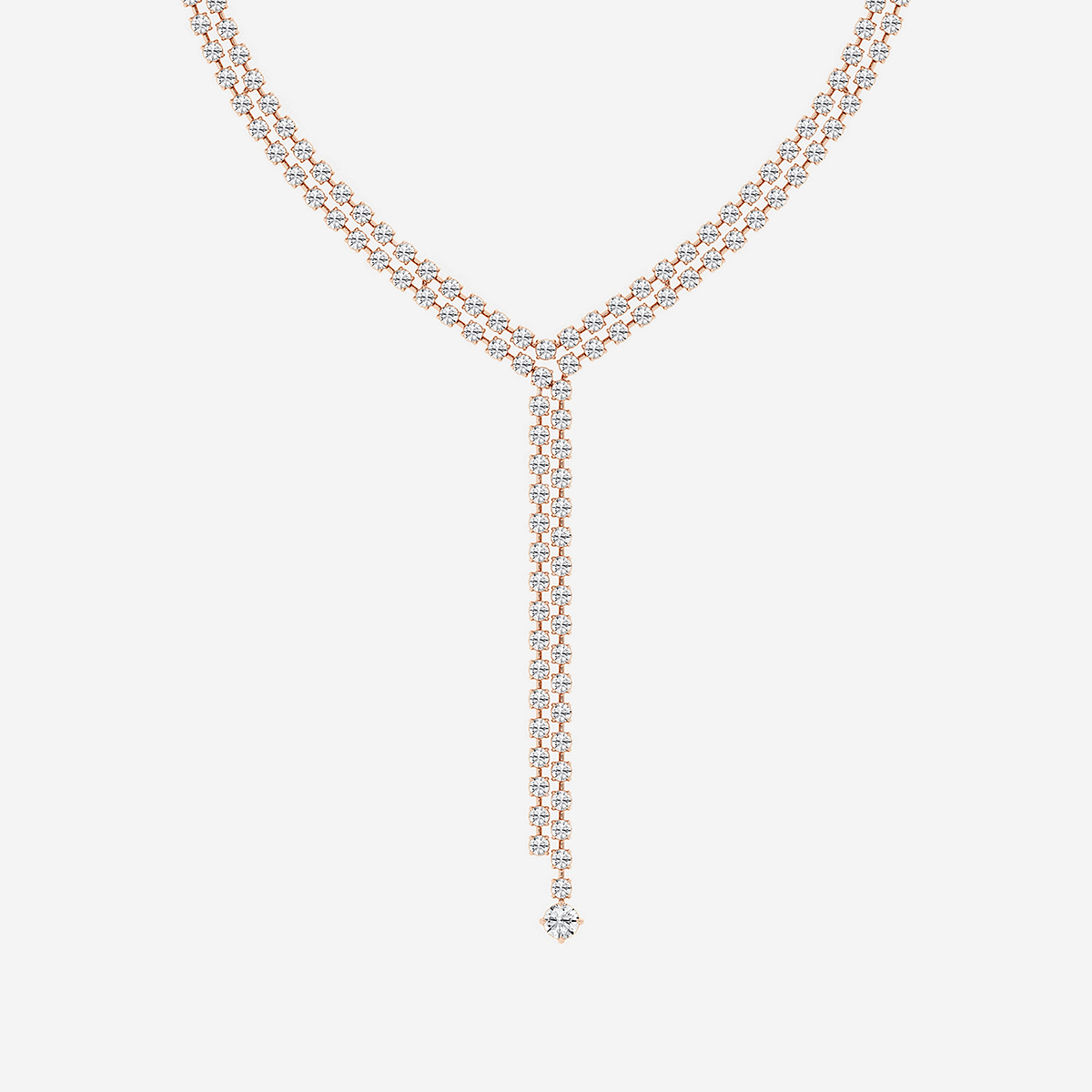 Additional Image 1 for  25 ctw Round Lab Grown Diamond Double Row Lariat Necklace